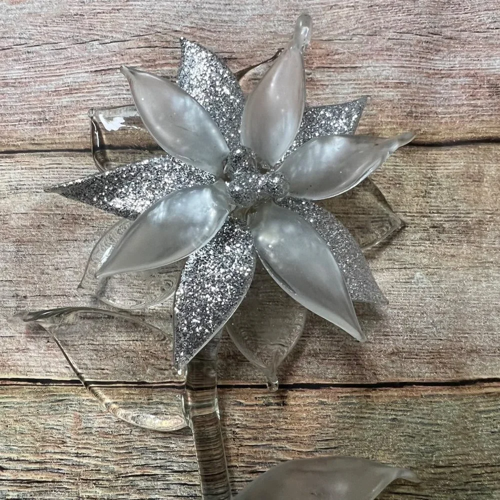 Blowen Glass Poinsettia Christmas Ornament 6” - Picture 8 of 10